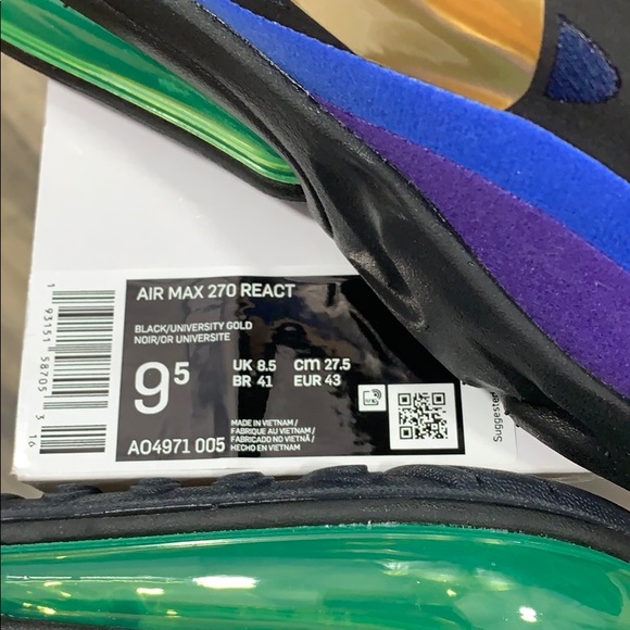 NIKE AIR MAX 270 REACT black/university gold - Picture 12 of 16